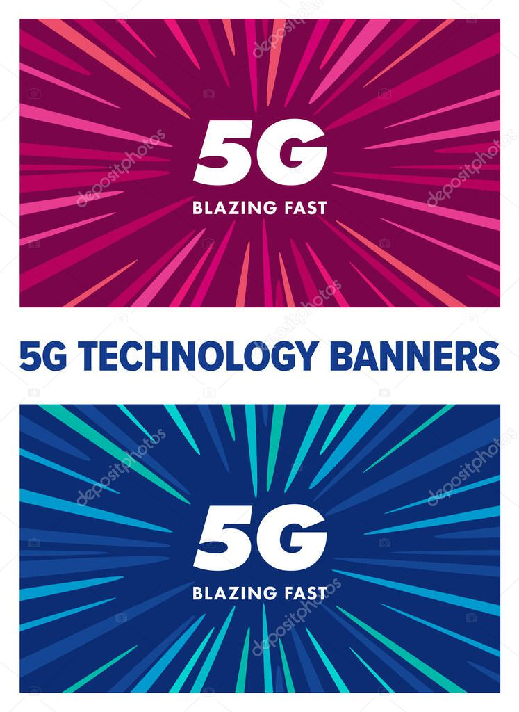 5G Blazing Fast Technology Banners 5th Generation Mobile Networks  - Charter Blazing Fast Internet
