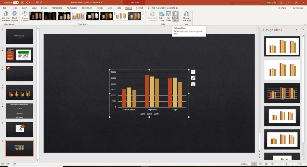 Add An Excel Chart To Your PowerPoint Presentation - Ms Chart Fast Refresh
