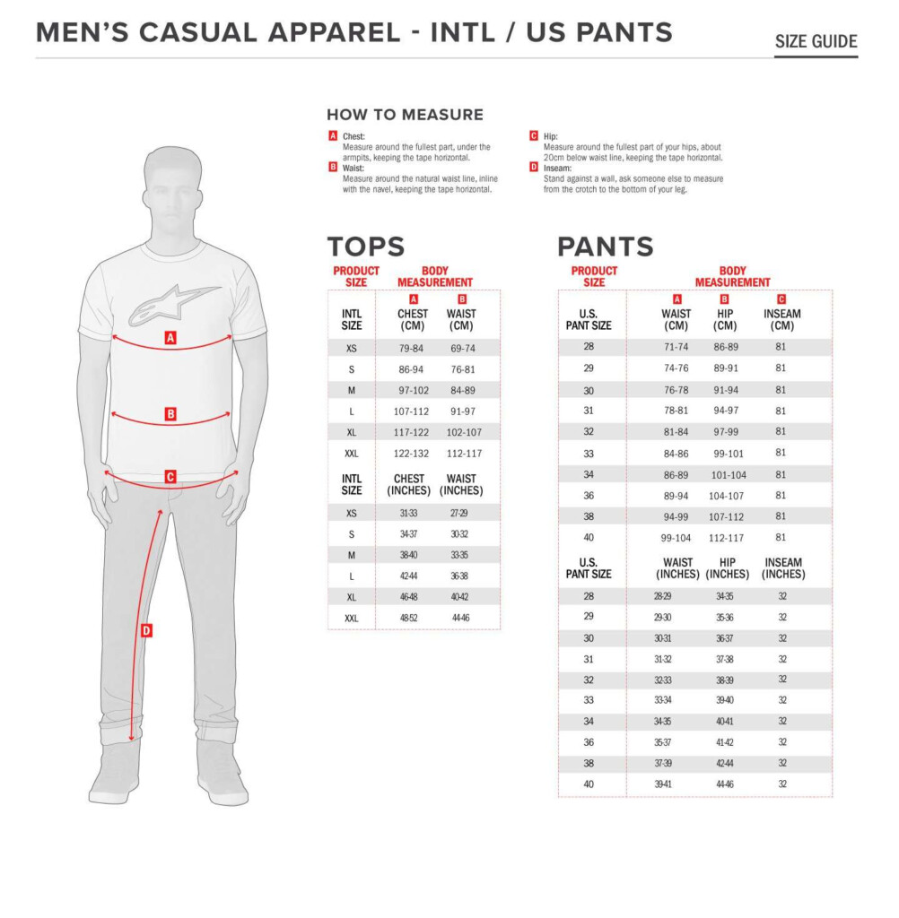 Alpinestars Malaysia - Alpinestars Faster 3 Size Chart