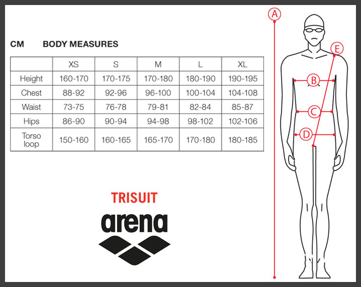 Arena Sizing Charts Here You Will Find All The Sizing Charts For Arena - Arena Fast Suit Size Chart