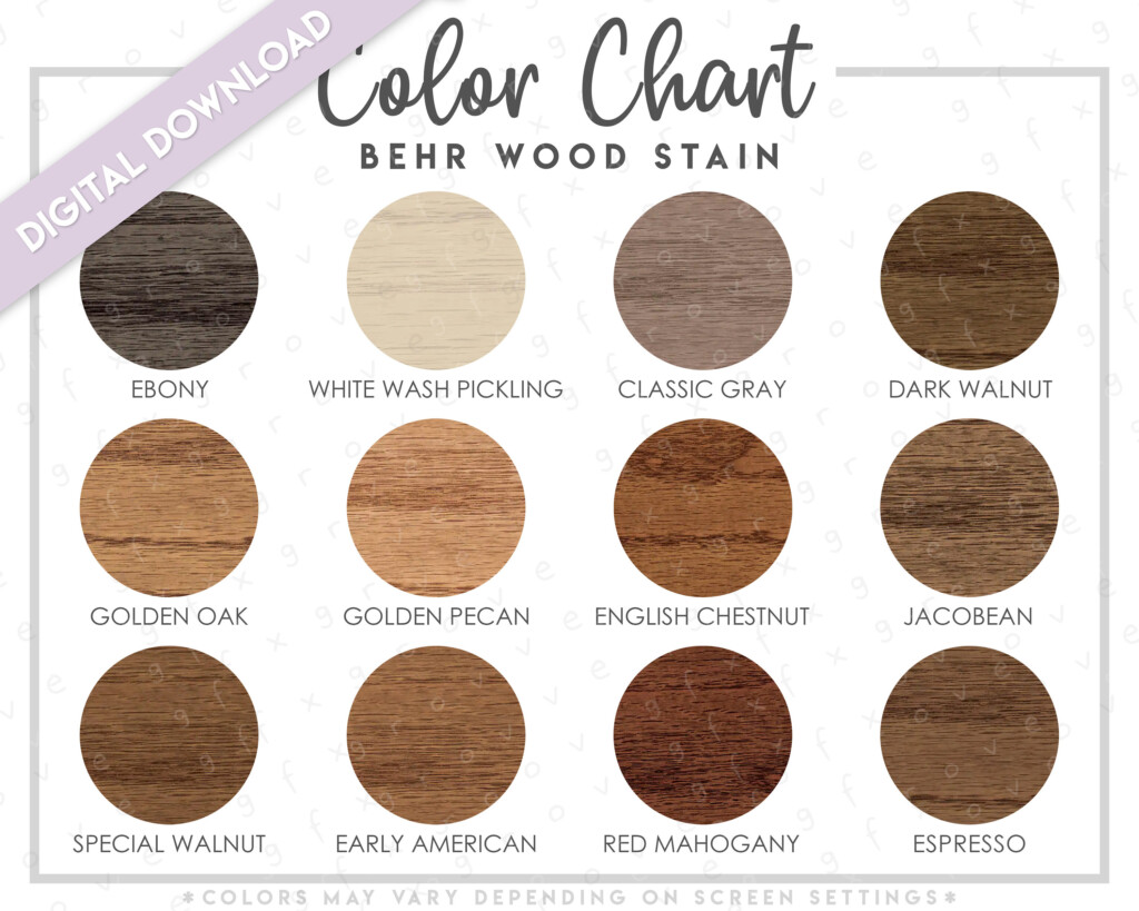 Behr Wood Stain Color Chart - Mylands Light Fast Stain Colour Chart