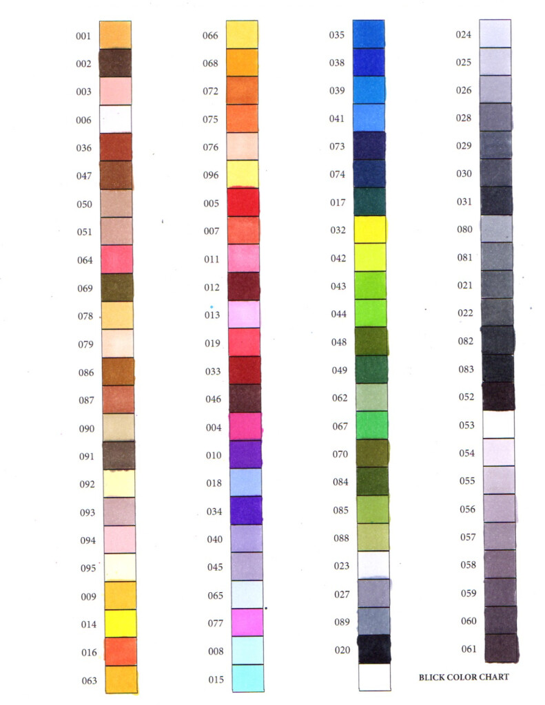 Blick Studio Markers Color Chart A Visual Reference Of Charts Chart  - Blick Light Fast Pencil Chart