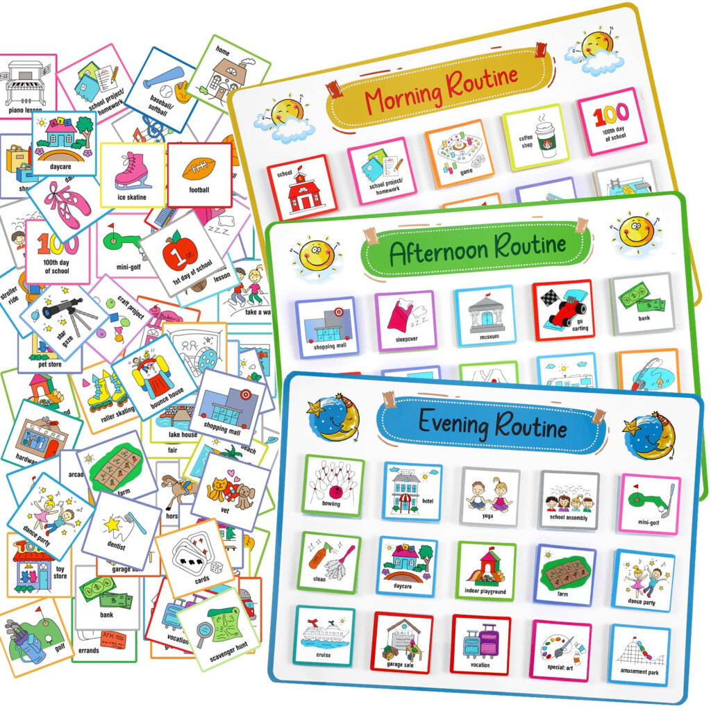 Buy 123 Pcs Visual Schedule For Kids With Autism Visual Routine Chart  - Visual Chart For People Learning To Fast