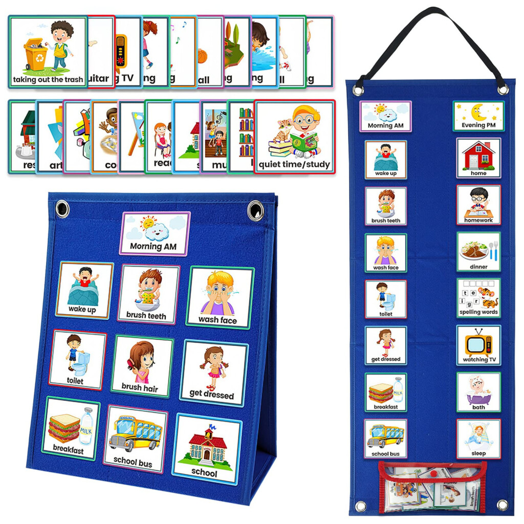 Buy Visual Timetable Daily Routine Chart For Children With 70 Pieces  - Visual Chart For People Learning To Fast