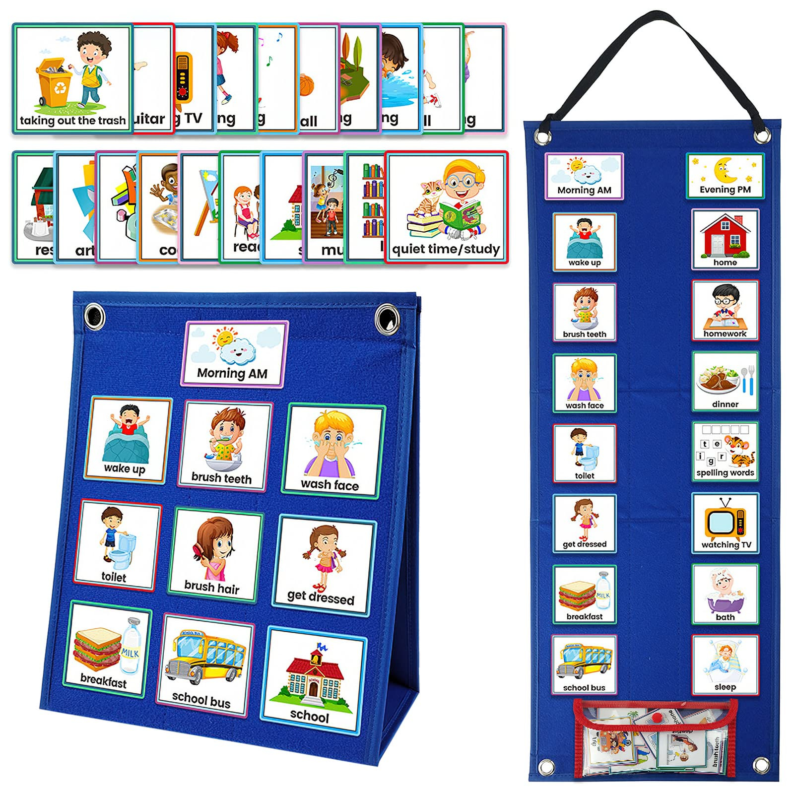Buy Visual Timetable Daily Routine Chart For Children With 70 Pieces  - Visual Chart For People Learning To Fast