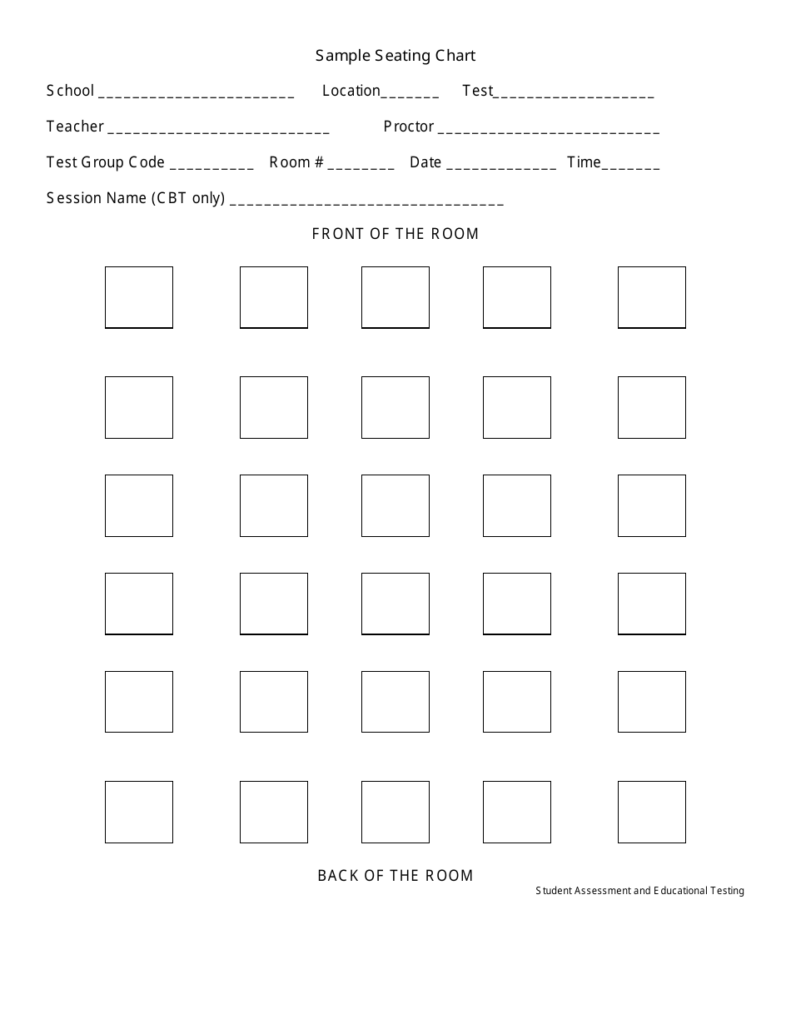 Classroom Seating Chart Template Student Assessment And Educational  - Fast Testing Seating Chart