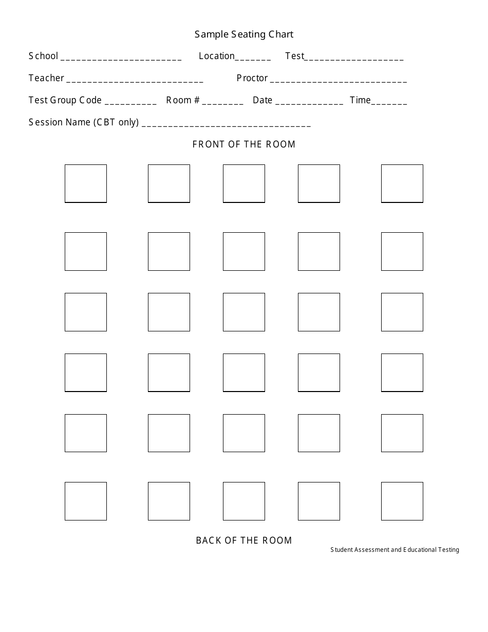 Classroom Seating Chart Template Student Assessment And Educational  - Fast Testing Seating Chart