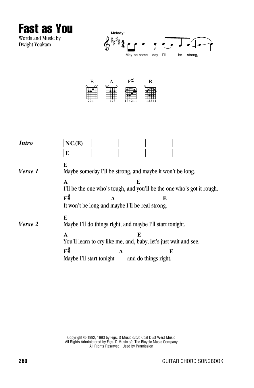 Fast As You By Dwight Yoakam Guitar Chords Lyrics Guitar Instructor - Chord Chart Fast As You