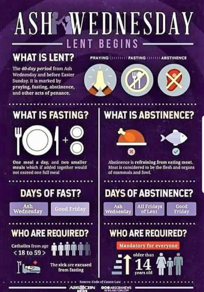 Fasting And Abstinence At Lent Catholic Voice - Lenten Fasting And Abstinence Chart