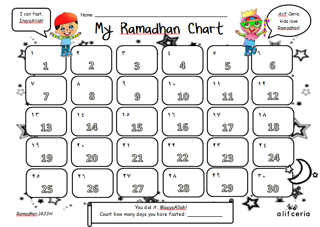 Fasting Chart Ramadan Activities Kids Calendar Printable Activities  - Ramadan Fasting Chart For Kids