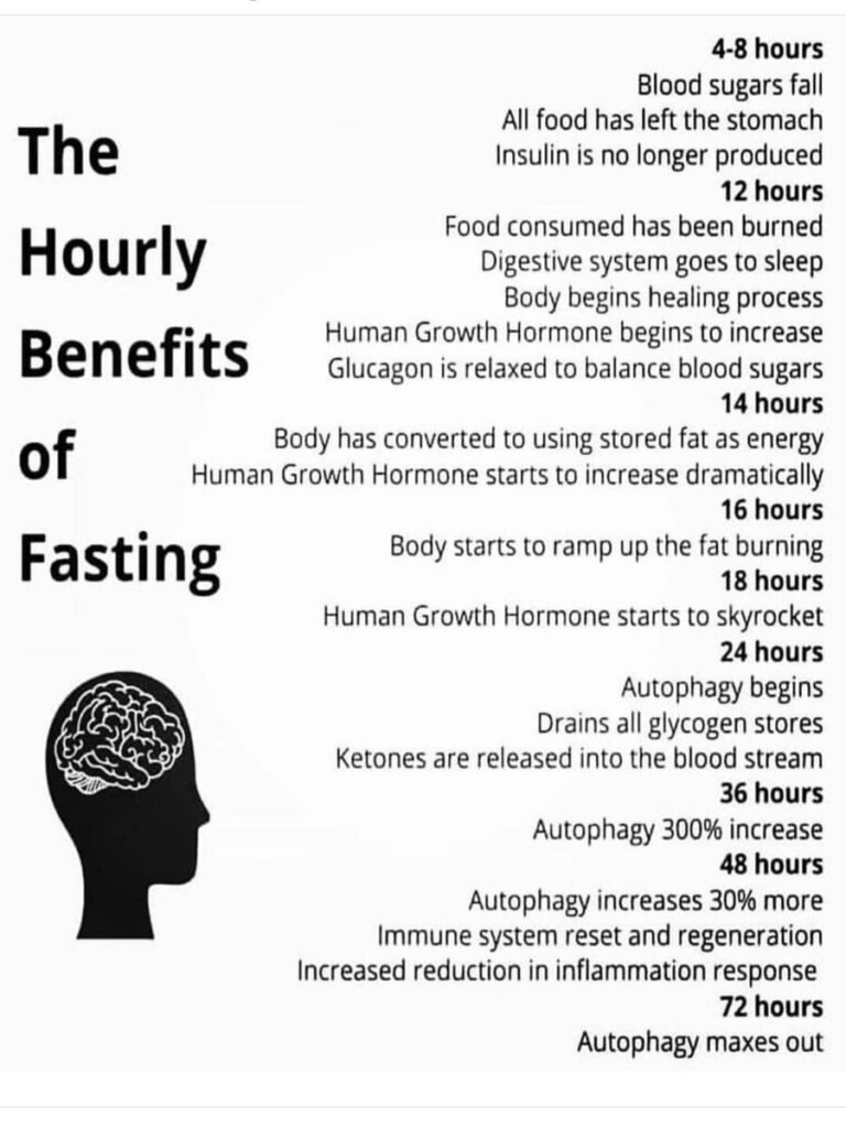FASTING Is Vital What Happens To Your Body During The 12th Hour  - Hourly Benefits Of Fasting Chart