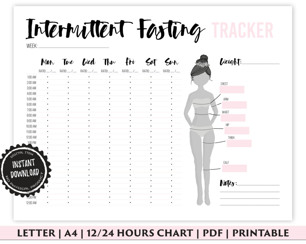 Fasting Tracker Intermittent Fasting Planner Fasting Etsy Australia - Visual Intermittent Fasting Progress Chart