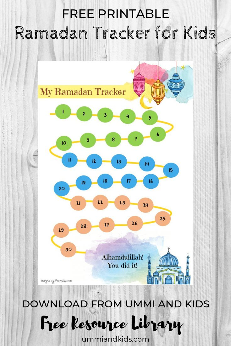 Free Printable Ramadan Tracker For Kids To Track The 30 Days Of Fasting  - Ramadan Fasting Chart For Kids