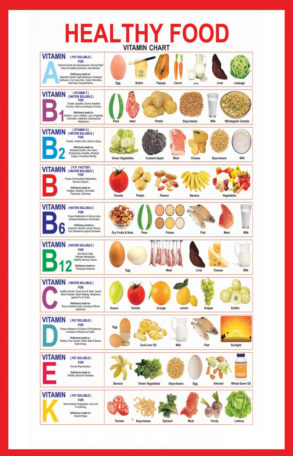 Healthy Food Vitamin Infographic Chart 18 x28 45cm 70cm Poster - Infographic Chart Paper About Healthy Food And Fast Food