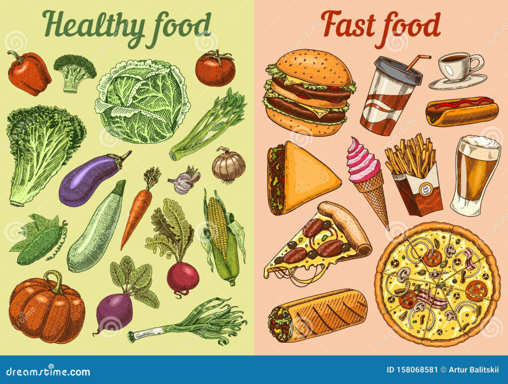 Healthy Food Vs Junk Food Chart - Fast Food Vs Healthy Food Chart Benefits