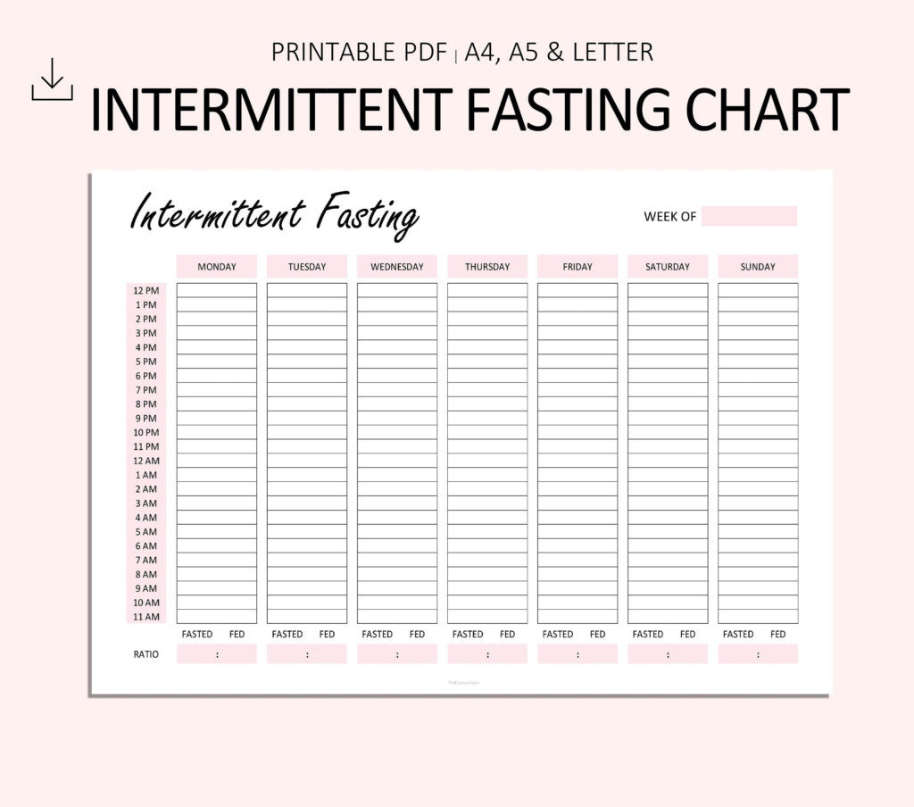 Intermittent Fasting Chart Intermittent Fasting Tracker Etsy - Intermittent Fasting Weekly Chart
