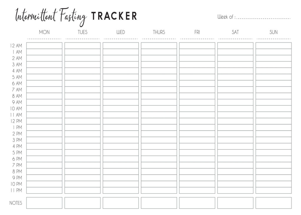 Intermittent Fasting Tracker Intermittent Fasting Chart Weekly  - Intermittent Fasting Weekly Chart