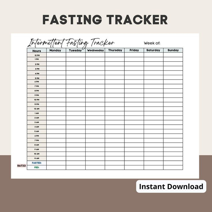 Intermittent Fasting Trackerprintable Tracker Fasting Etsy Time  - Simple Intermittent Fasting Chart