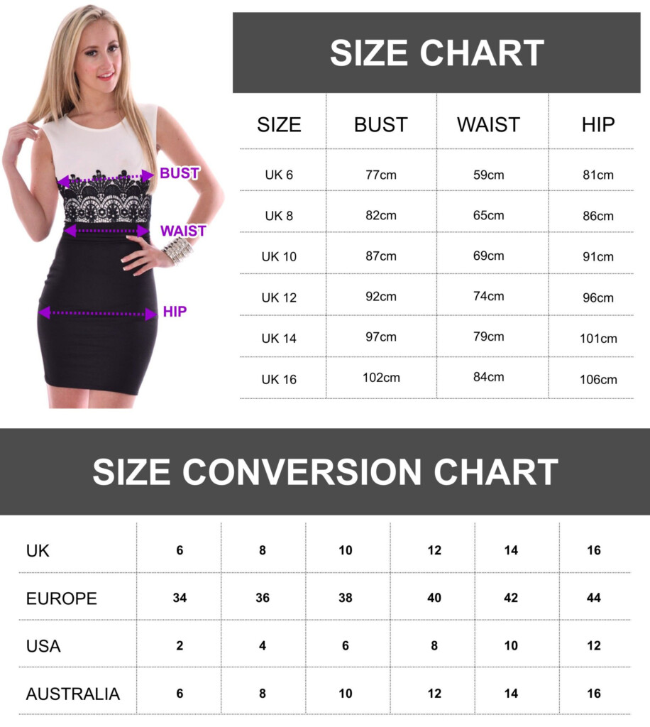 Ladies Clothes Sizes Chart International Size Charts - Too Fast Dress Size Chart