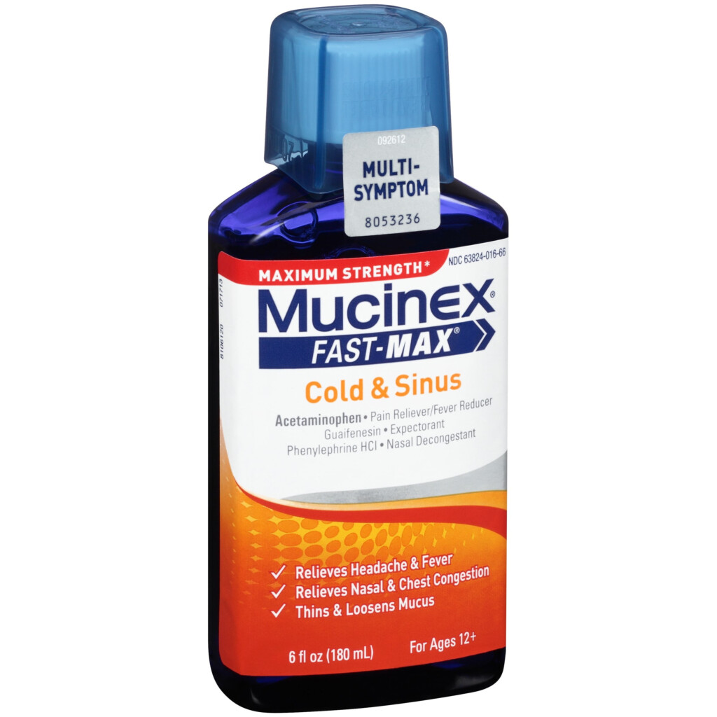 Mucinex Fast Max Adult Cold Sinus Liquid 6 Fl Oz Walmart - Mucinex Fast Max Cold And Sinus Dosage Chart