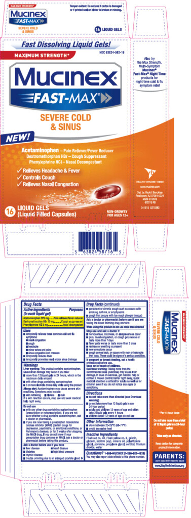 NDC 63824 592 Mucinex Fast max Severe Cold And Sinus Label Information  - Mucinex Fast Max Severe Cold Liquid Dosage Chart