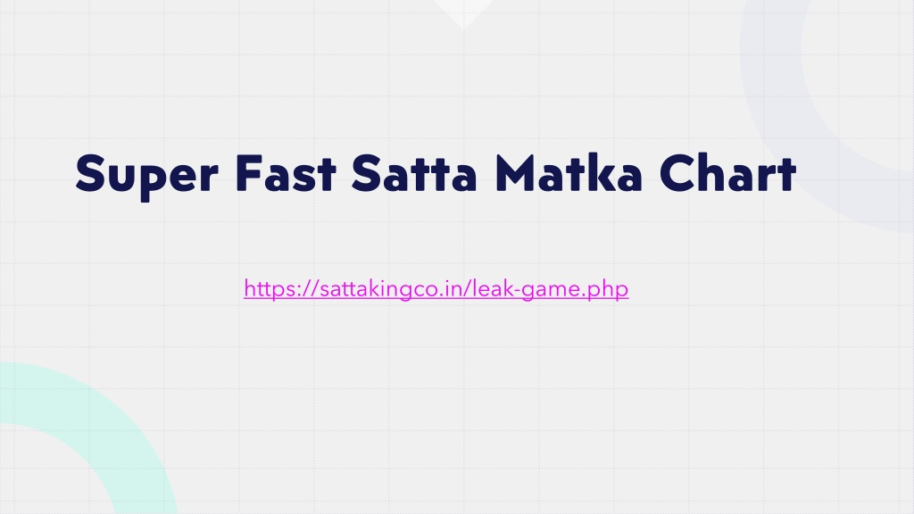 PPT Super Fast Satta Matka Chart PowerPoint Presentation Free  - Super Fast Satta Chart