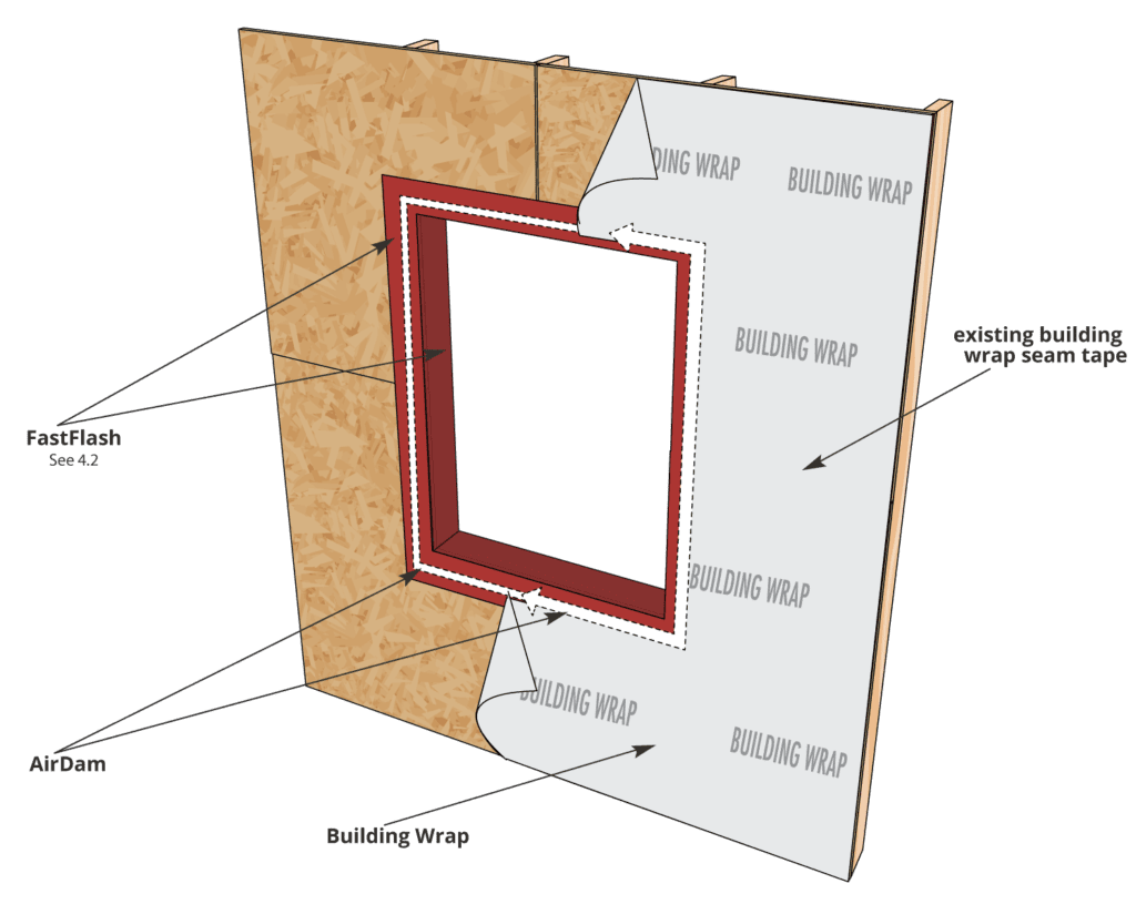 R Guard Installation Detail Rough Opening With FastFlash Building  - Prosoco Fast Flash Compatibility Chart