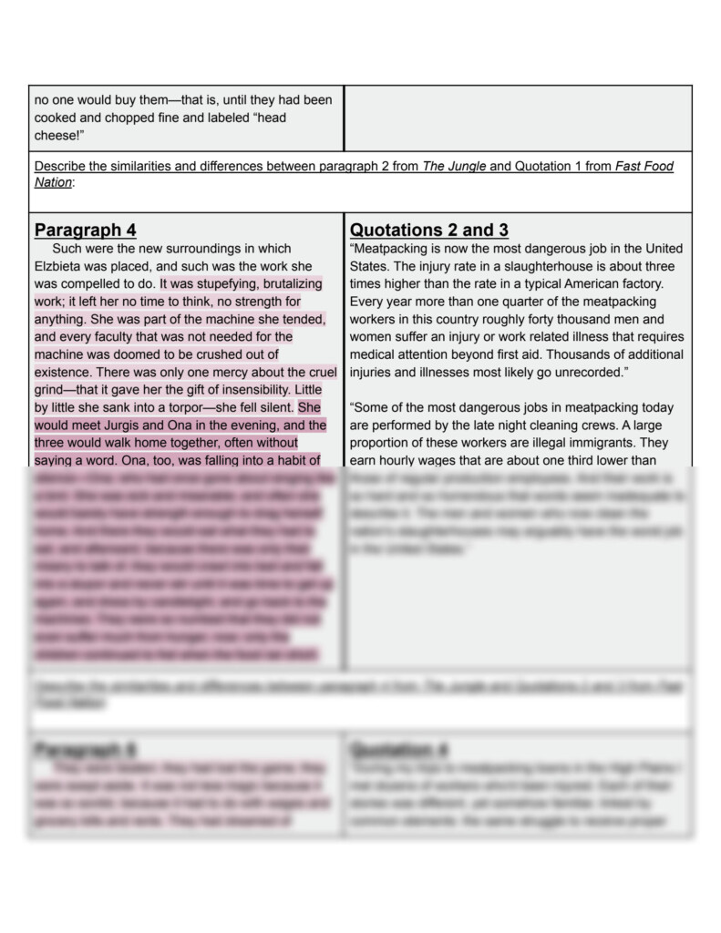 SOLUTION Khanh Ly T Chart The Jungle Fast Food Nation Studypool - The Jungle And Fast Food Nation T Chart