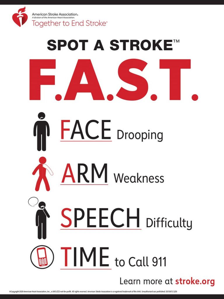 Stroke Springfield First Aid Squad - Stroke Act Fast Chart