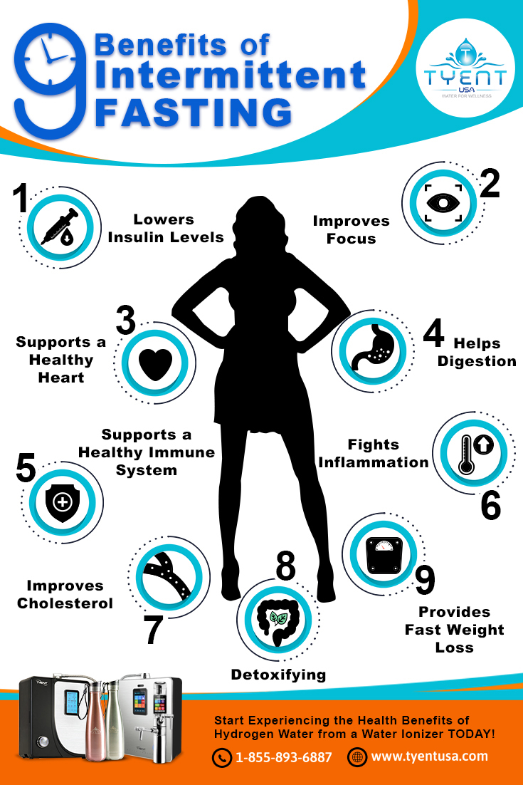 Top 9 Benefits Of Intermittent Fasting INFOGRAPHIC TyentUSA Water  - Benefits Of Fasting Chart