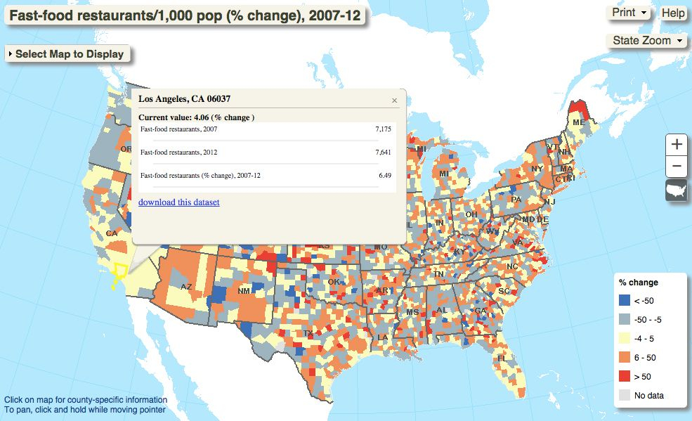 Tracking Fast Food Restaurant Growth On The USDA s New Food Atlas Eater - Fast Food Growth Chart
