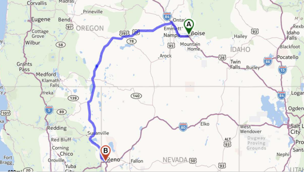 Wednesday July 3 Boise ID Reno NV Paulie Requested This Route He  - Fast Route From Target Reno Nv To Charter Reno Nv